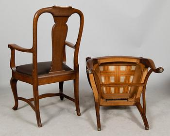 MATSALSMÖBEL, 11 delar, senbarockstil, 1900-talets första hälft.