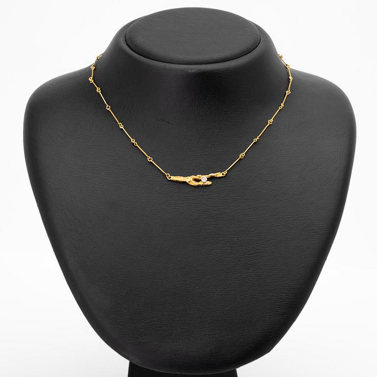 Björn Weckström, Collier, "Diamantknopp", 18K guld, diamant, Lapponia.