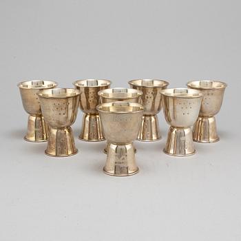 CODAN, bägare, 8 st, sterlingsilver. Mexiko, 1900-talets mitt.