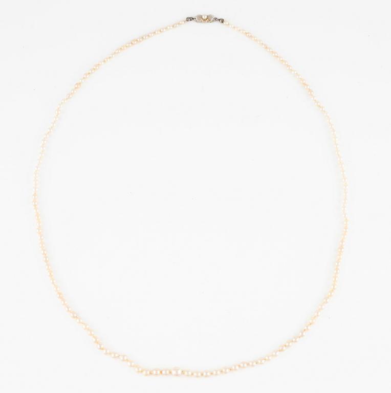 Necklace, with pearls, clasp 18K gold.