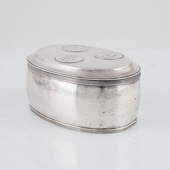 A Swedish Silver Sugar Caddy, mark of Johan Carlsson, Norrköping 1824.