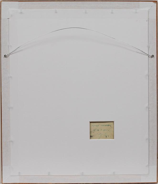 OKÄND KONSTNÄR, blandteknik, monogramsign.