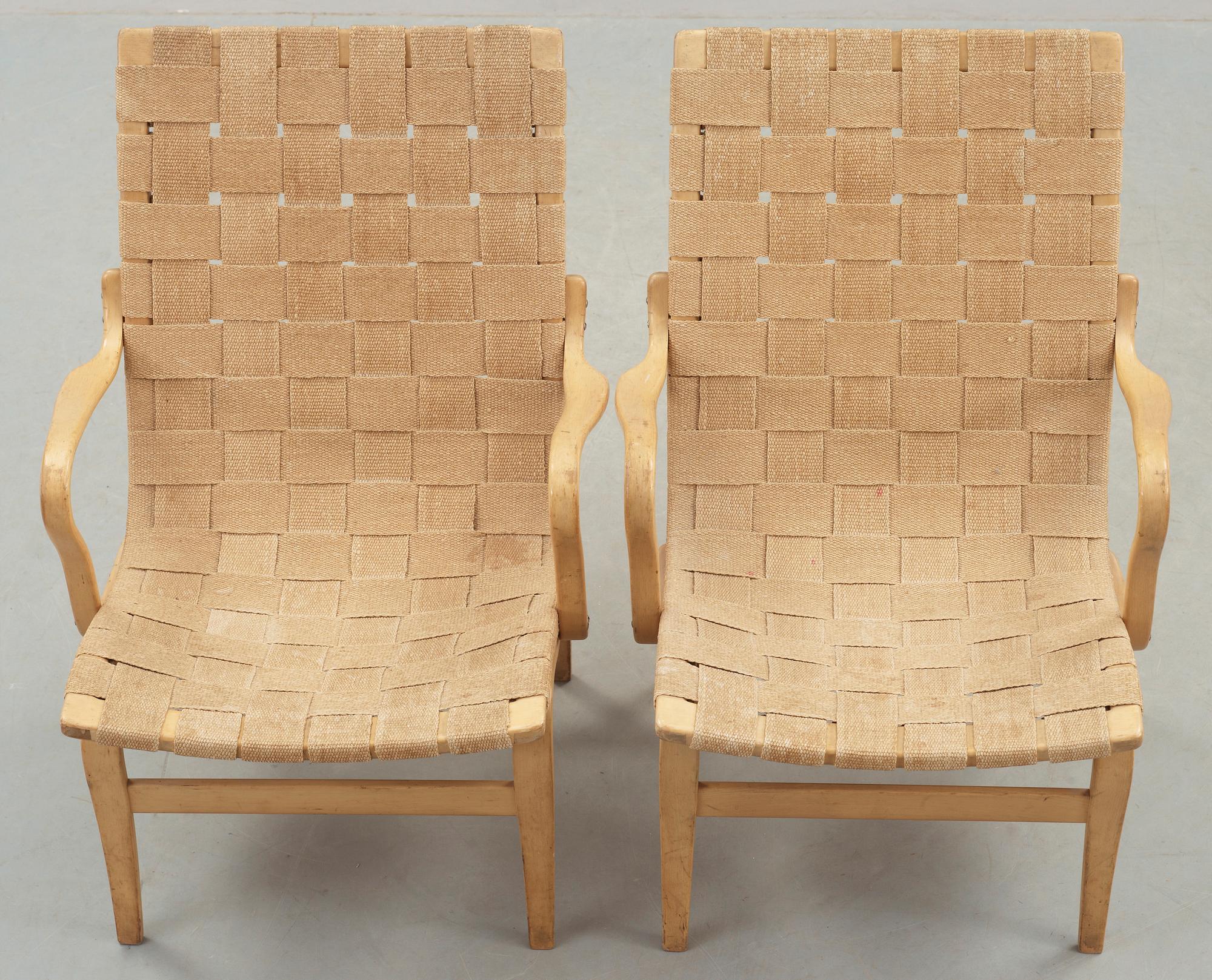 FÅTÖLJER, ett par, "Eva", Bruno Mathsson.