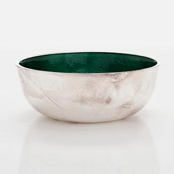 A sterling silver and enamel bowl, maker's mark of A. Tillander, Turku 2005.