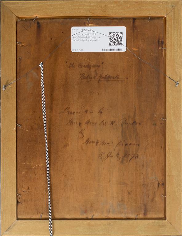 ROWLAND HOLYOAKE, oil on panel, signed. Dated 1873 at the back.