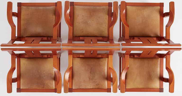 John Kandell, a set of six "Solitär" chairs, Källemo, Värnamo, post 1985.
