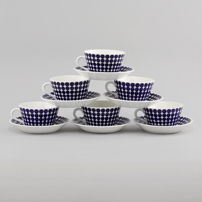 SERVISDELAR, 8 st, benporslin, "Adam", Stig Lindberg, Gustavsberg, tillverkningsår 1959-74.
