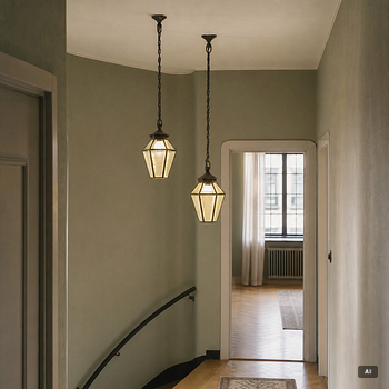 Harald Notini, a pair of ceiling lamps model 5912, Arvid Böhlmarks Lampfabrik, Stockholm, 1920s.