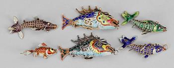 LYCKOFISKAR, 6 st, troligen Kina 1900-tal.