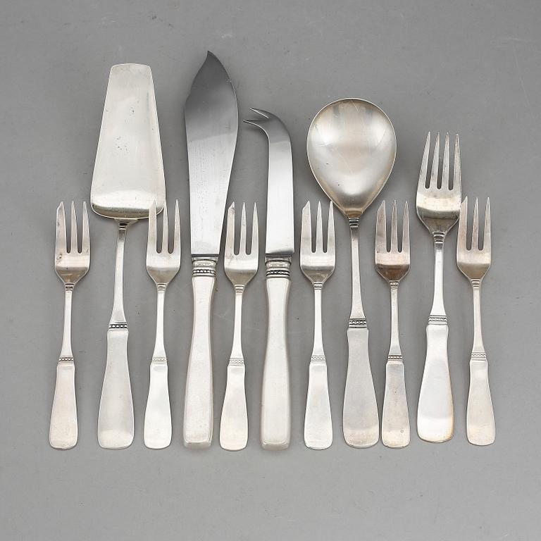 BESTICK, silver, 20 delar, silver, K G Markströms Guldsmeds AB, Uppsala, 1900-talets andra hälft. Totalvikt ca 760 g.