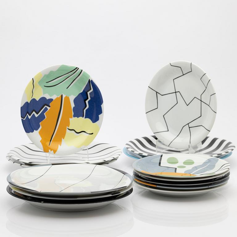 Plates, 14 pcs, "Designers collection", Rörstrand, Porcelain, late 20th century.