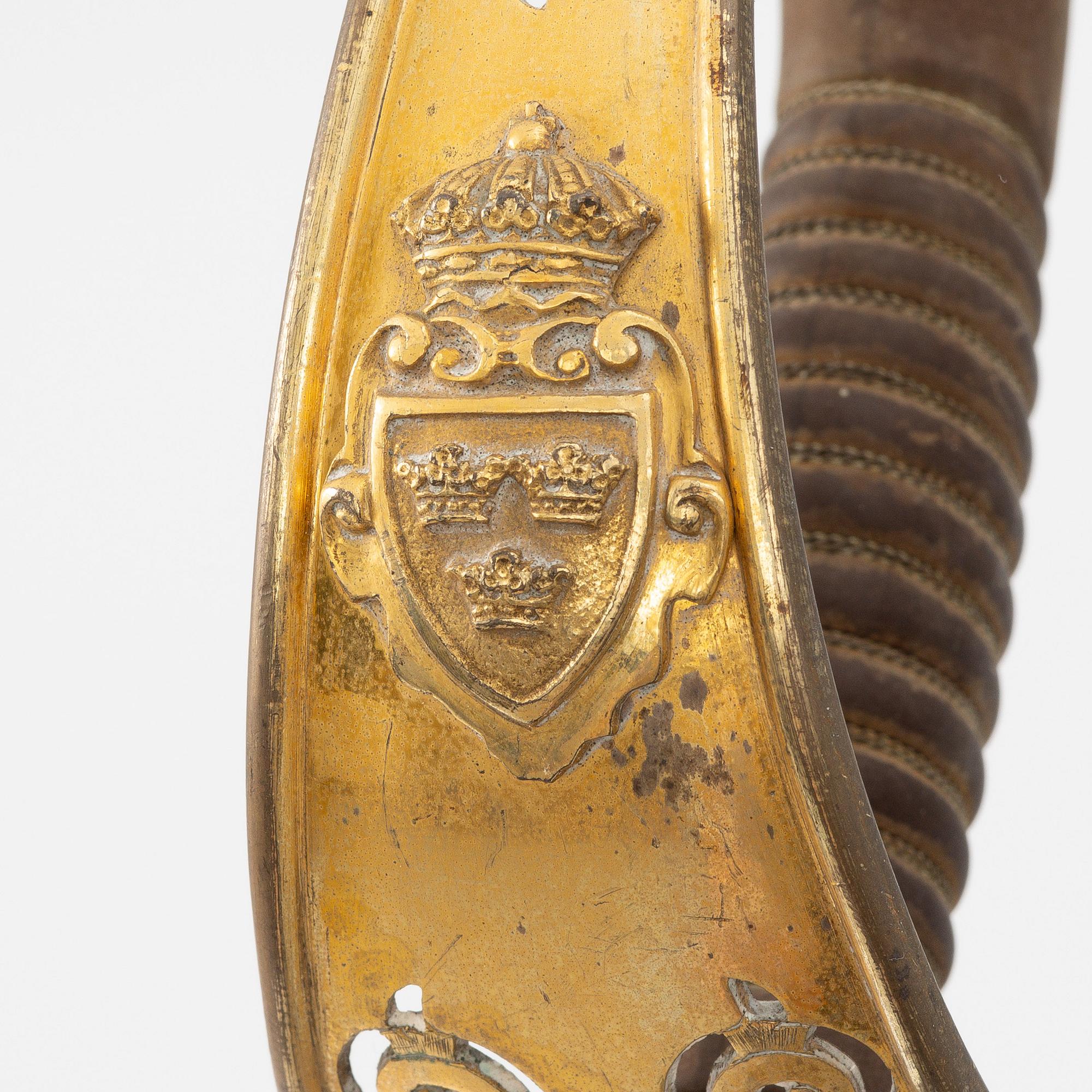 Saber, Swedish m/1893 for cavalry officer, with scabbard.