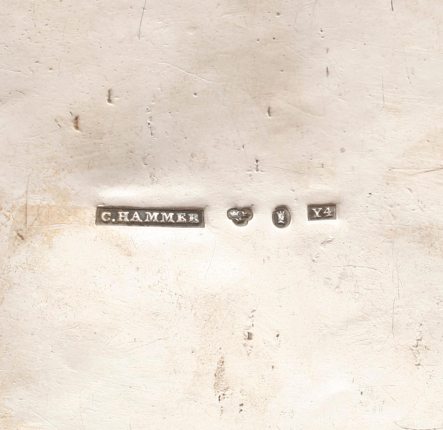 SKRIN, silver, nyrokoko, Christian Hammer, Stockholm, 1853. Totalvikt ca 800 gram.