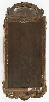 A pair of Swedish rococo two-light girandole mirrors, later part 18th century.