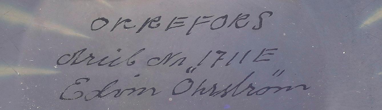 SKÅL, Edvin Öhrström, Ariel, Orrefors 1952.