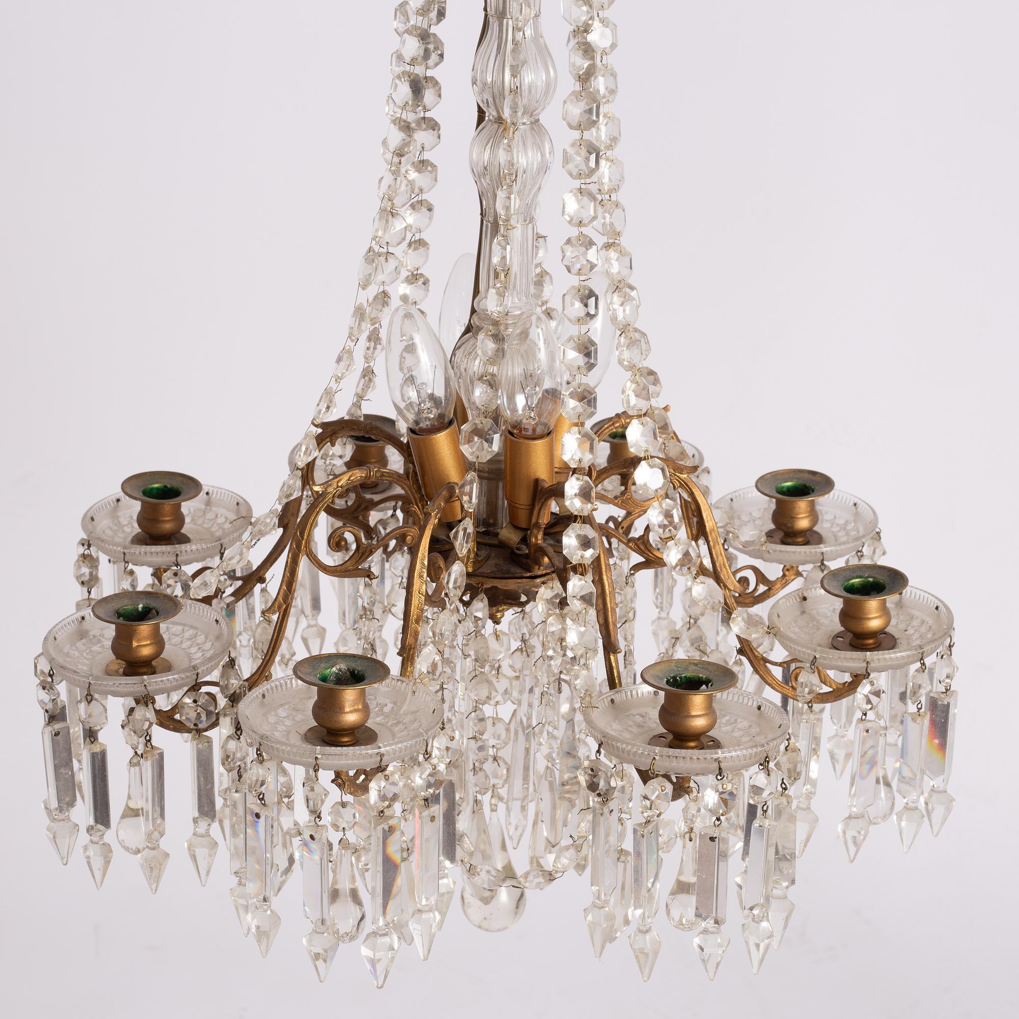 Chandelier, Sweden, late 19th century, Oscarian period.