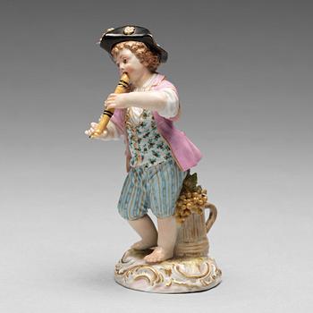 241. A Meissen figure of a flute player, second half of the 19th Century.