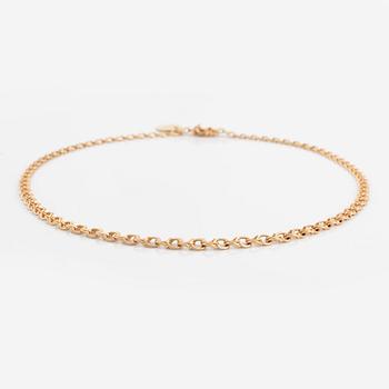 Collier 18K guld, doserad bismarck, med berlock.