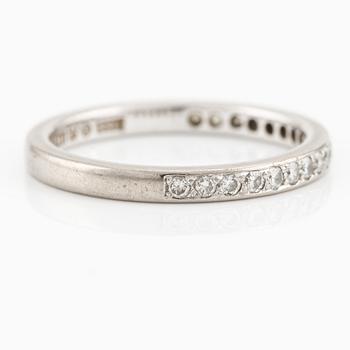 Ring, half eternity, 18K white gold with small brilliant-cut diamonds.