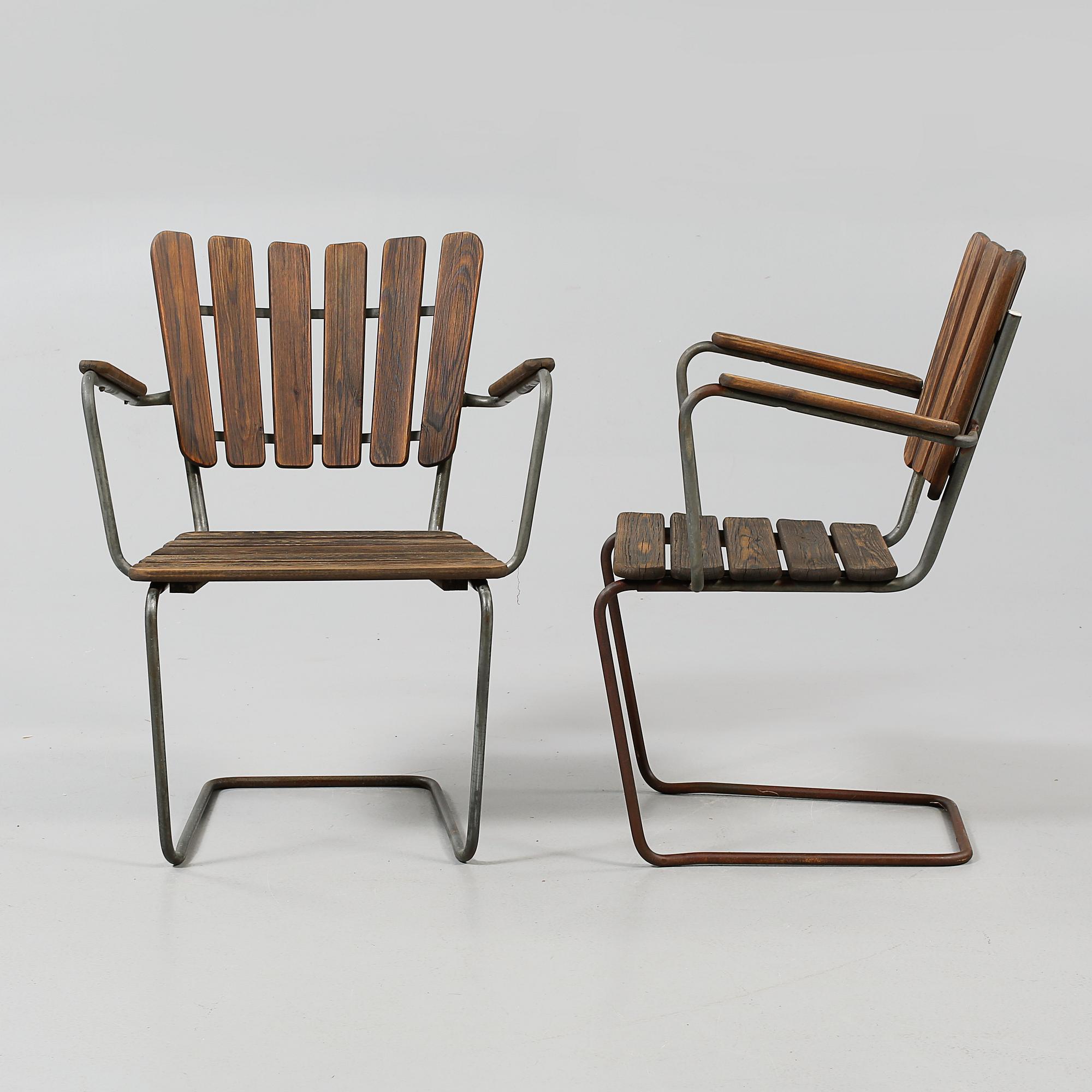 TRÄDGÅRDSSTOLAR, ett par, 1900-talets andra hälft.