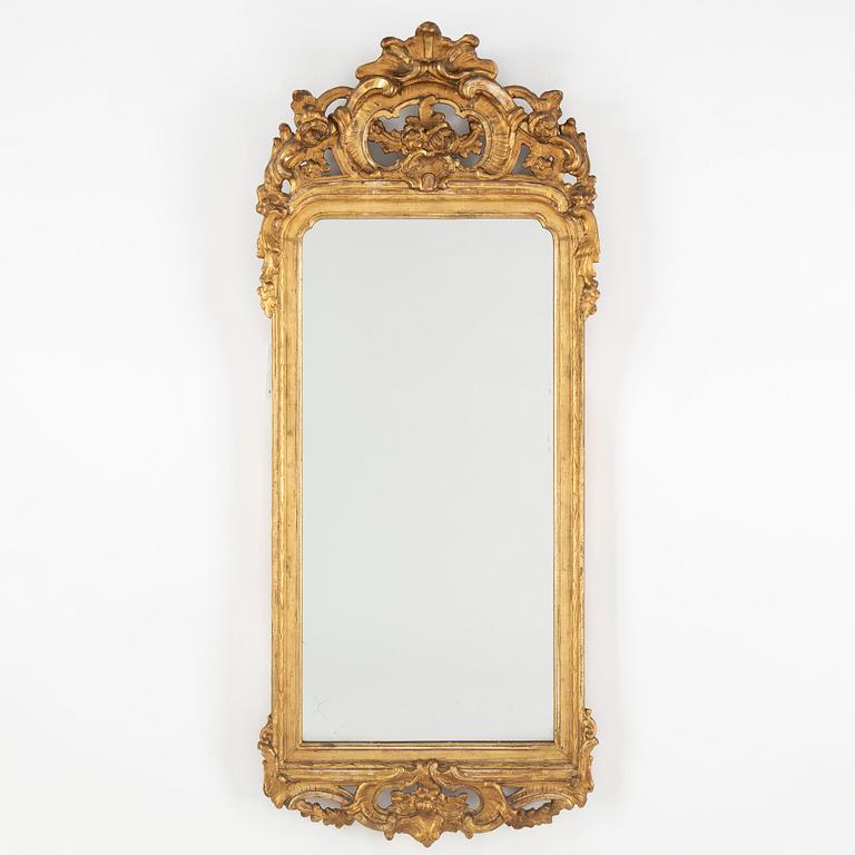 A Rococo mirror by Niclas Meunier, (Stockholm 1754-1797).