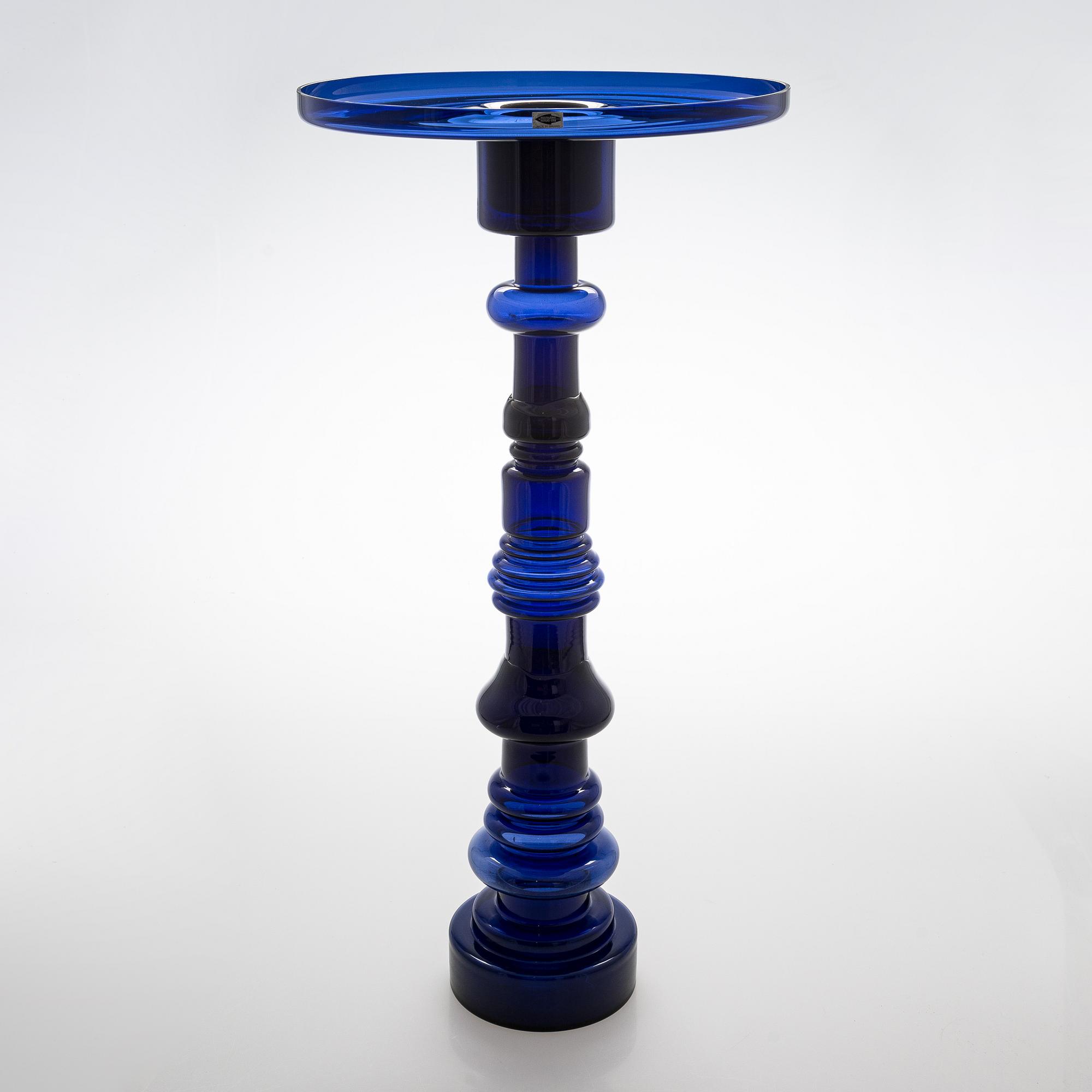 Oiva Toikka, A 'Lighthouse' glass vase/candlestick, signed Nuutajärvi Notsjö.