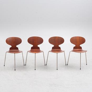 Arne Jacobsen, Four 'Ant chairs', Fritz Hansen, Denmark, 1960's.