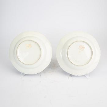 Djupa tallrikar 5 st Kina omkring 1800 porslin.