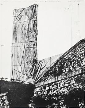 CHRISTO, offsettryck, 9 st, "Packed Tower, Spoleto, Italy 1968.".