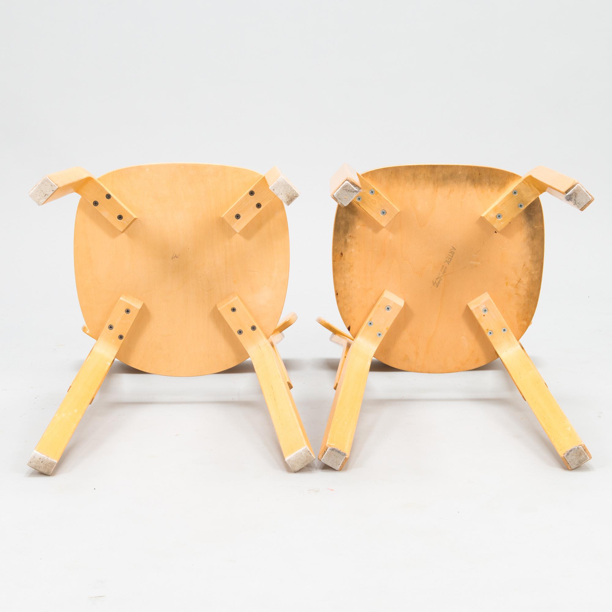 ALVAR AALTO, pöytä 82A ja 6 tuolia malli 69, Artek 1900-luvun loppupuoli.