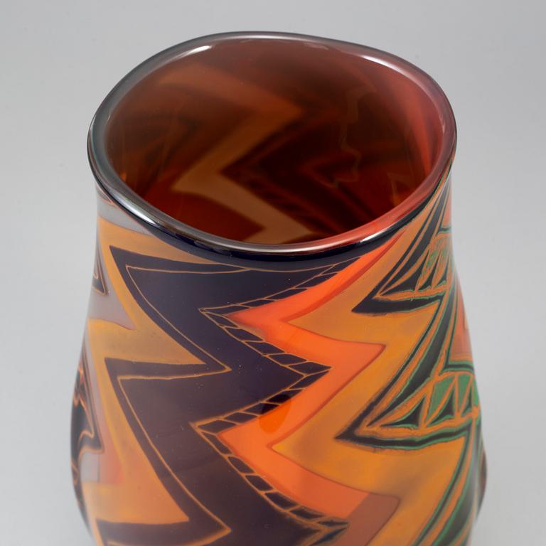 EVA ENGLUND, a glass vase, Orrefors, Sweden 1989.
