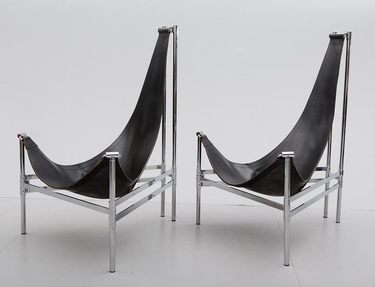 FÅTÖLJER, 1 par OCH BORD, "Inka", Lars och Christina Andersson, 1980-tal.
