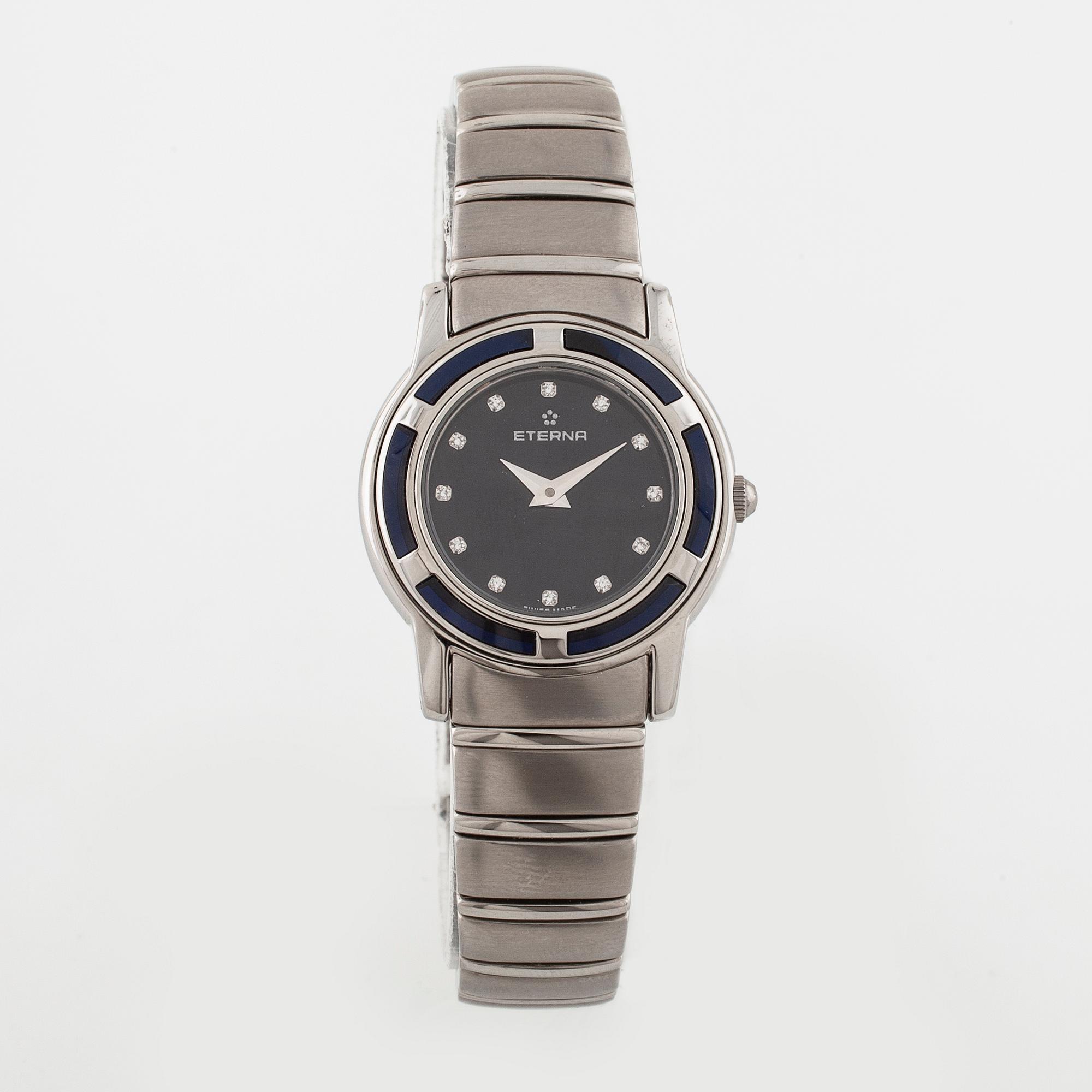 Montre Vintage Eterna Galaxis - Unisexe - Cadran Argenté - Boîtier Acier 33 Mm - Années 80