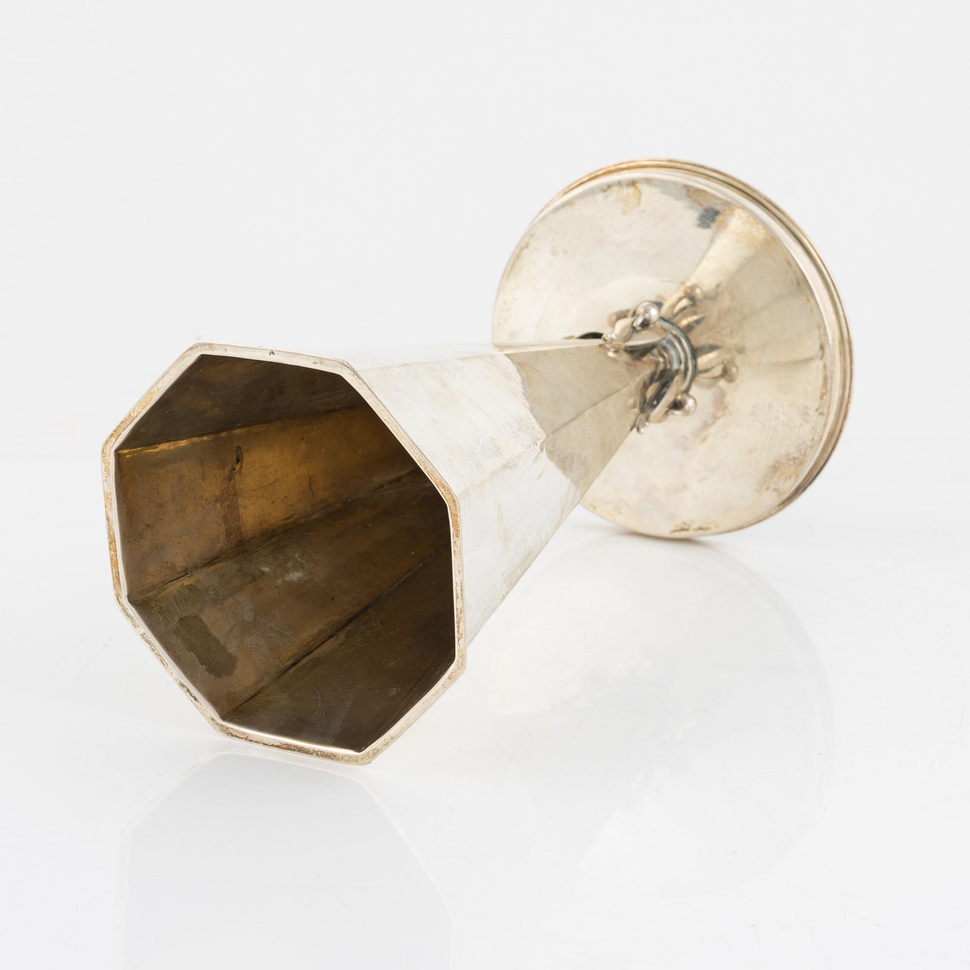 A Swedish silver vase, mark of CG Hallberg, Stockholm 1940.