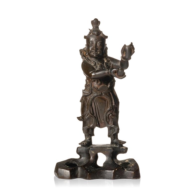 A bronze sculpture/joss stick holder, Ming dynasty (1368-1644).