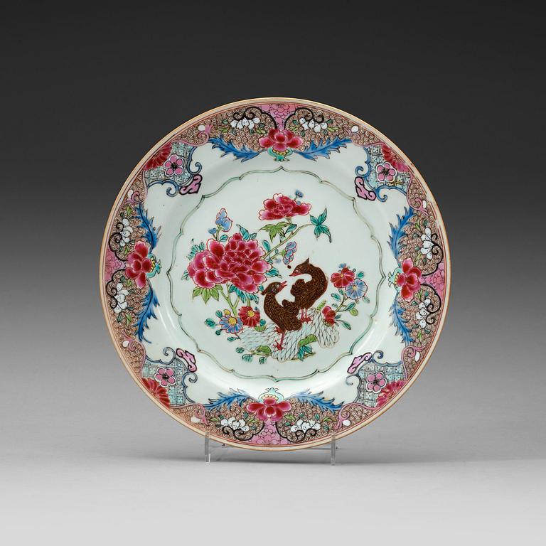 A set of six famille rose dishes, Qing dynasty, Qianlong (1736-95).