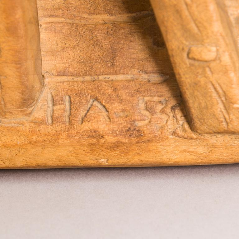 HANNES AUTERE, relief, wood, signed and dated 1955.