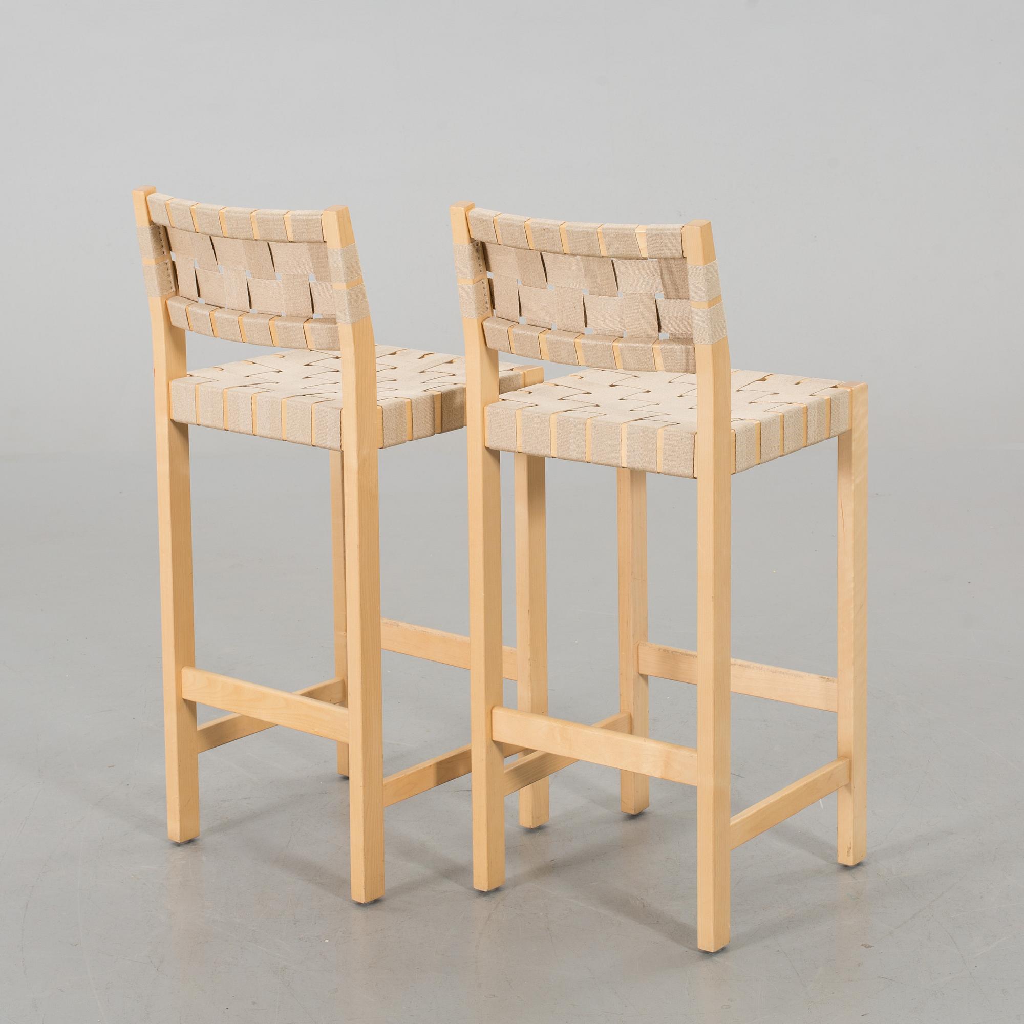 ALVAR AALTO, a pair of bar stools.