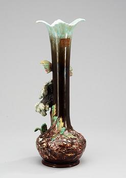 A late 19th Century majolica vase.