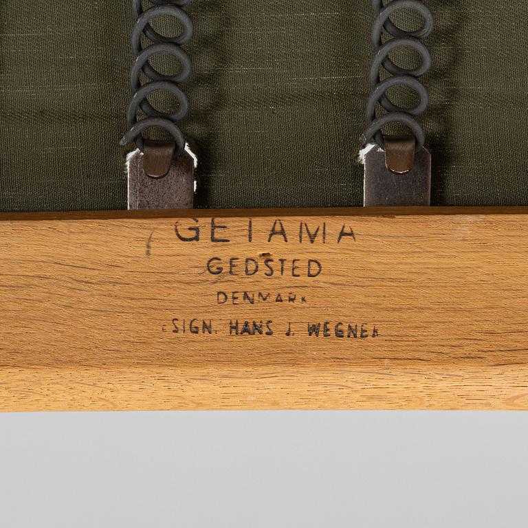 Hans J. Wegner, a "GE 290" armchairs with ottoman, Getama, Gedsted, Denmark.