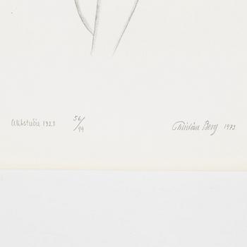 CHRISTIAN BERG, folder with five lithographs, no 56, signed 1973.