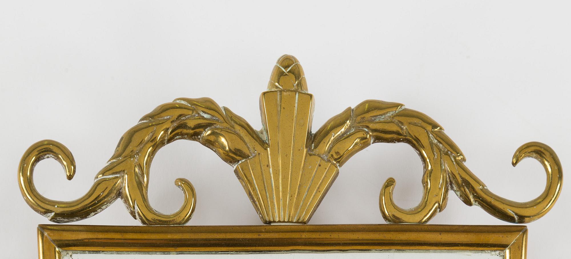 LARS HOLMSTRÖM, a pair of Swedish Grace brass wall-sconces, Lars Holmström Arvika,1920-30's.