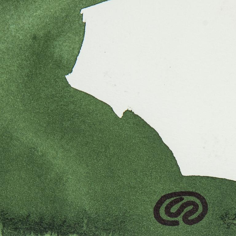 Lennart Rodhe, akvarell på papper, monogramsignerad.