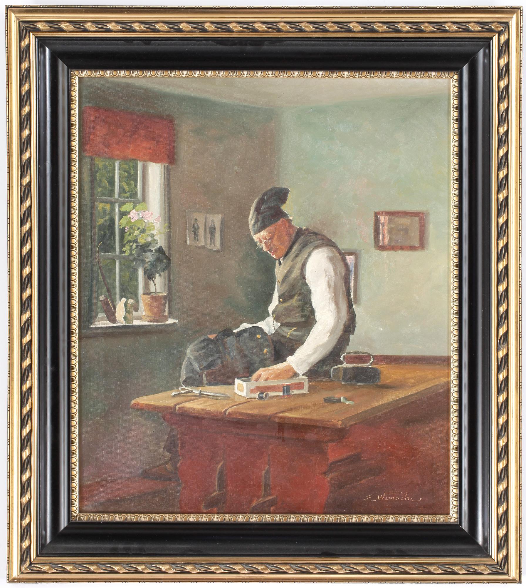 EMIL WÜNSCHE, olja på duk. Signerad.