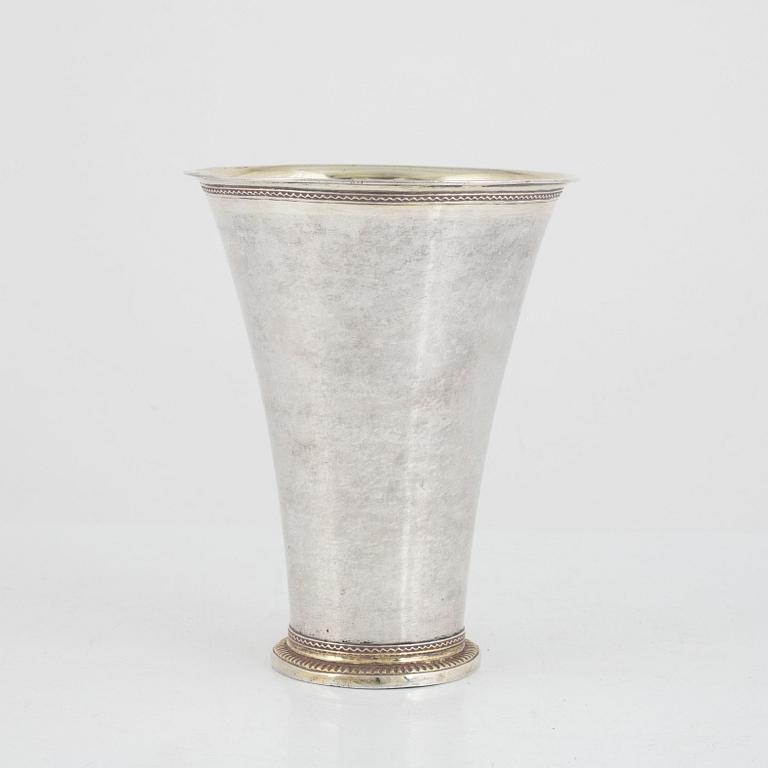 Abraham Wirgman, bägare, silver, Göteborg 1759.