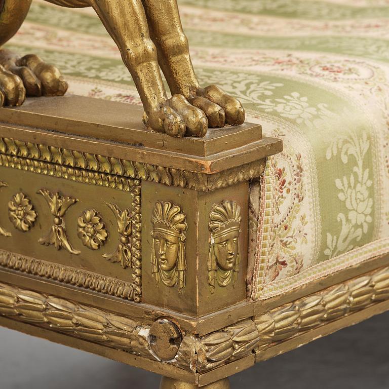 A late Gustavian sofa attributed to E. Ståhl (master in Stockholm 1794-1820).