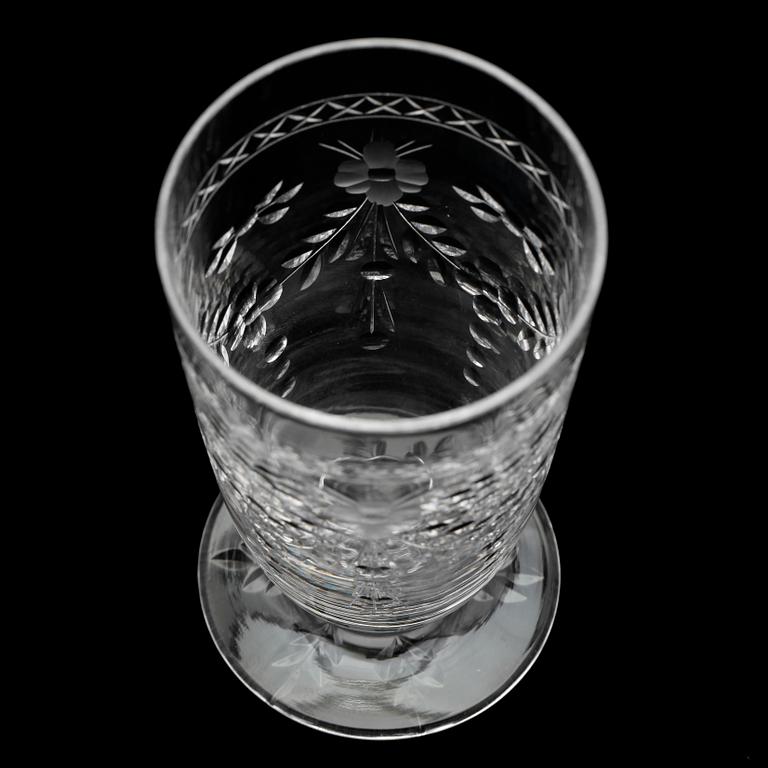 SELTERGLAS, 12 st, "Mac Guirlang", Fritz Kallenberg, Boda, tillverkade ca 1952 - ca 1975.