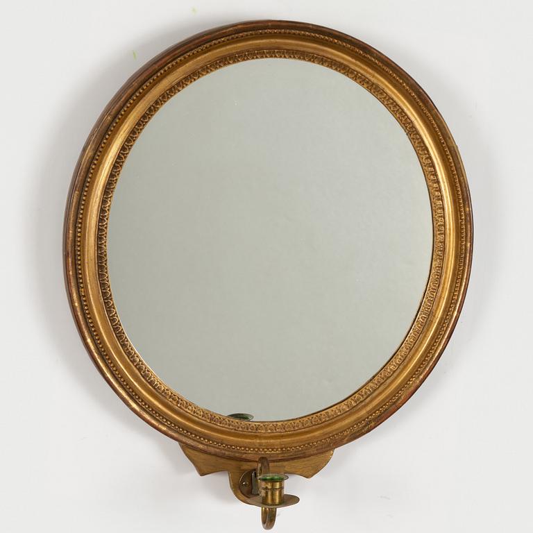 A pair of Gustavian style mirror sconces, early 20th centruy.