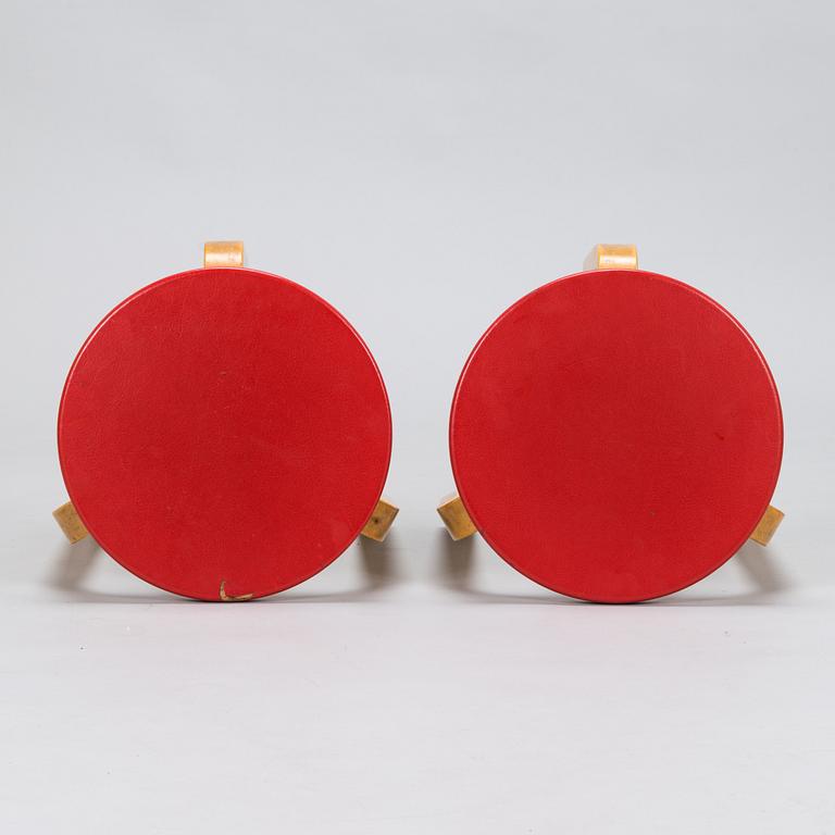 Alvar Aalto, a pair of  '60' stools, Artek 1950s-60s.
