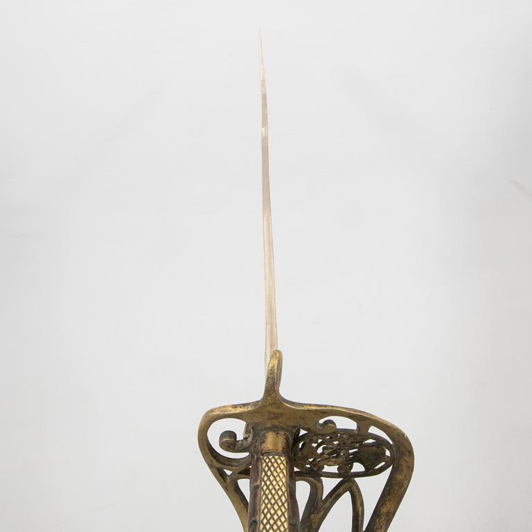 Sabel, brittisk, m/1822 för infanteri officer, med balja.